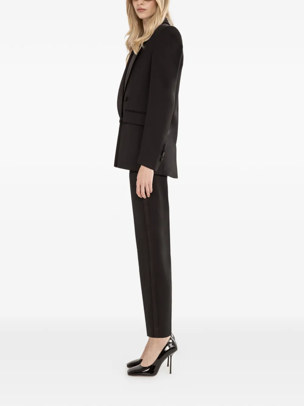  Nissa Wool Tuxedo Blazer - Black 
