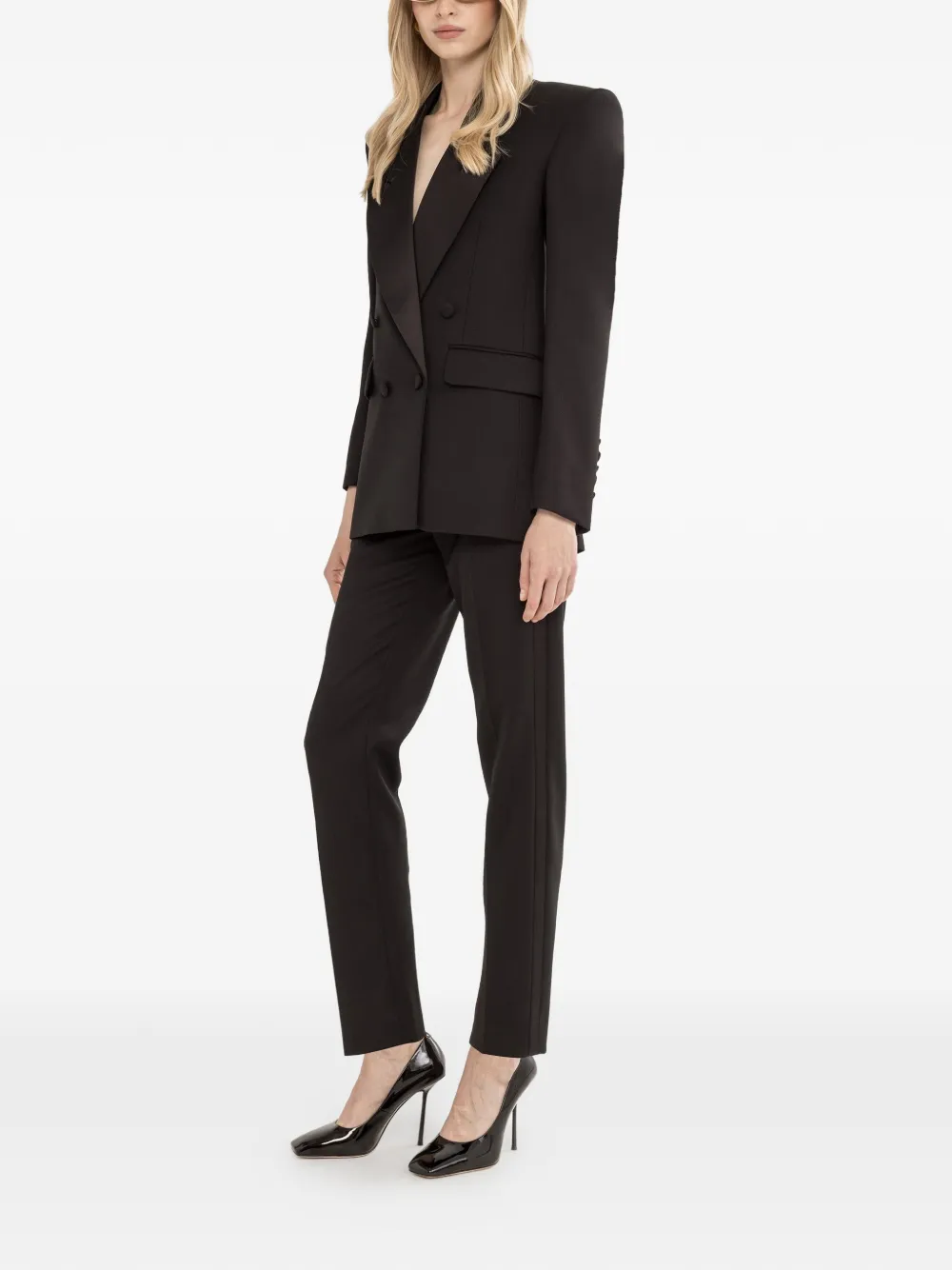  Nissa Wool Tuxedo Blazer - Black 