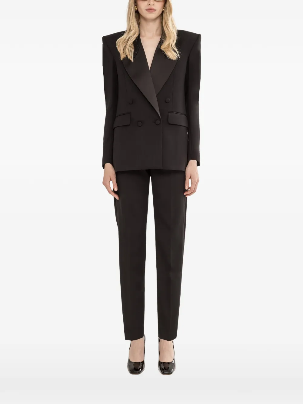 NISSA wool tuxedo blazer - Nero
