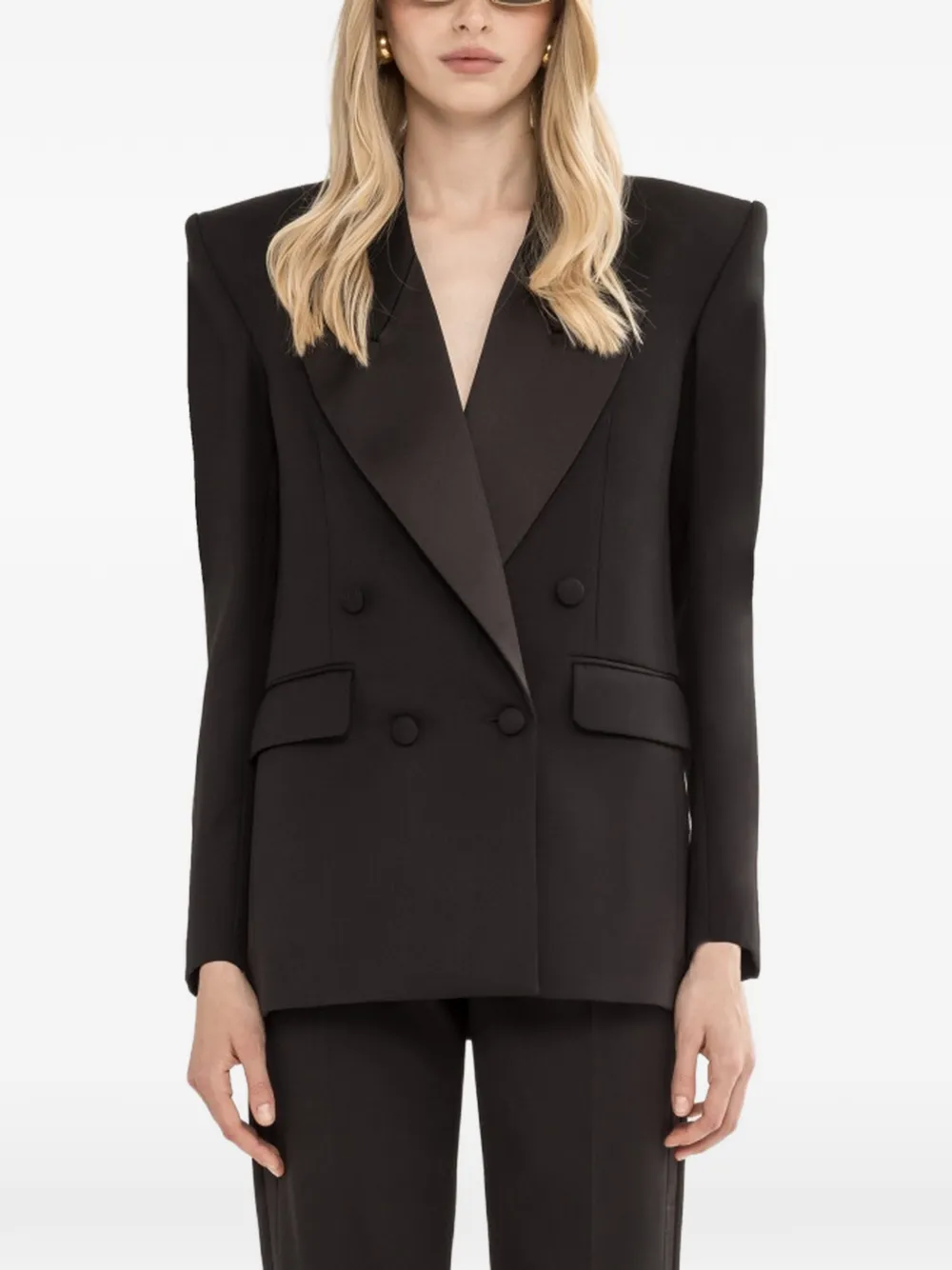 NISSA wool tuxedo blazer - Black
