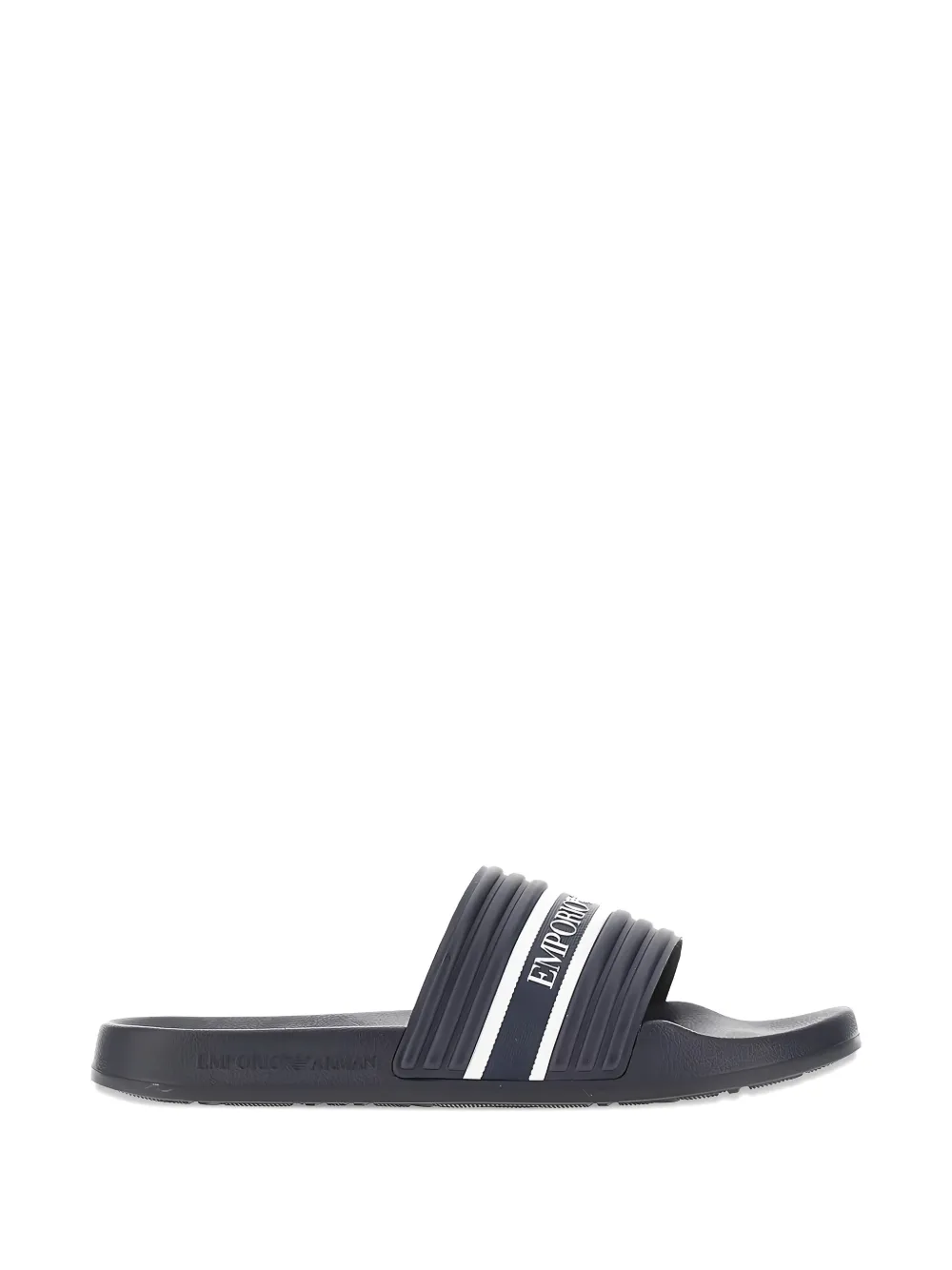 Emporio Armani striped slides Blauw