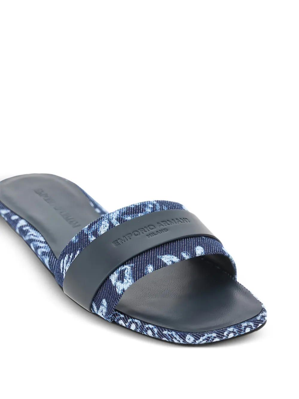 Emporio Armani bandana-print sandals Blauw