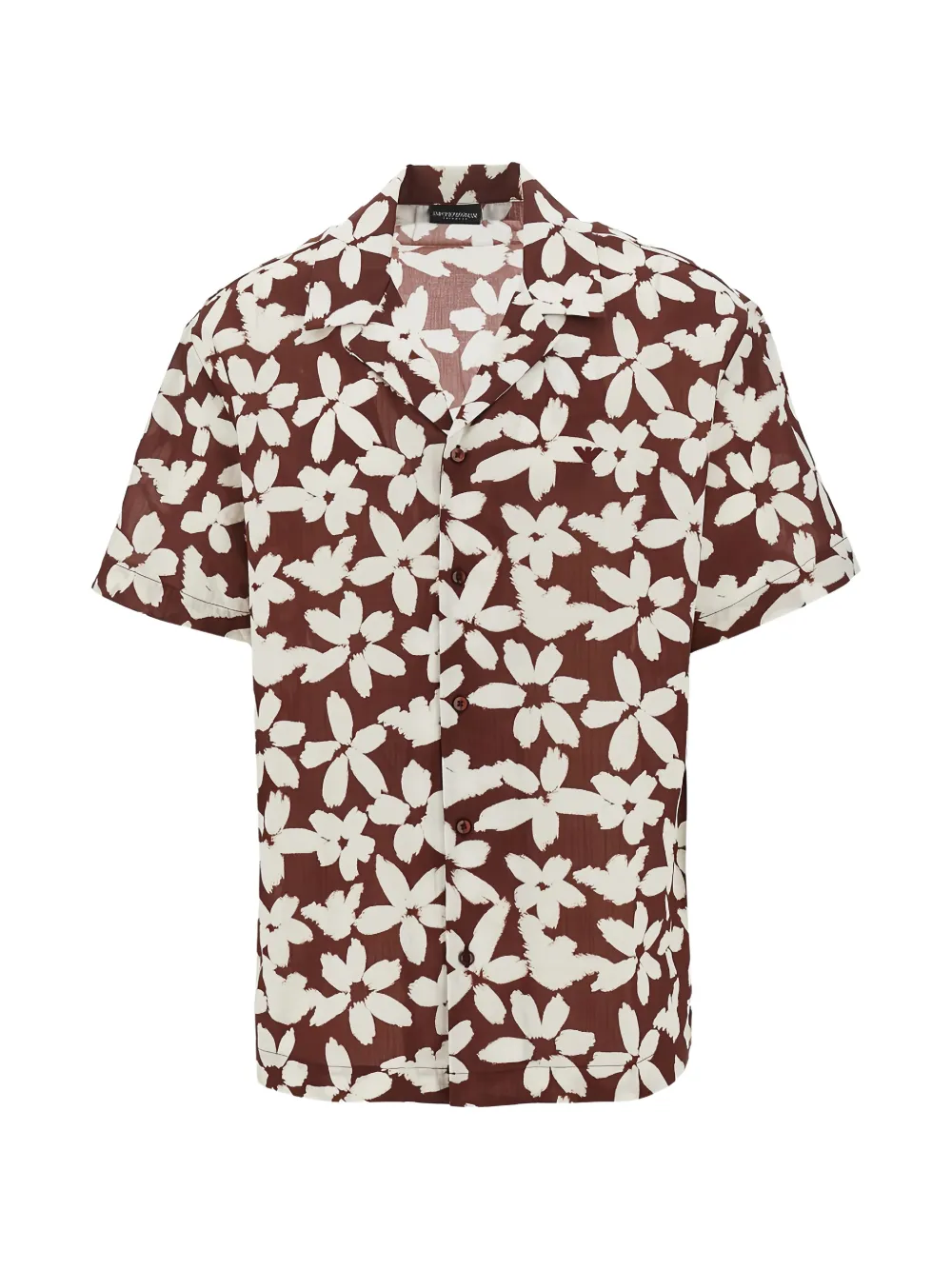 Emporio Armani floral short-sleeve shirt - Marrone