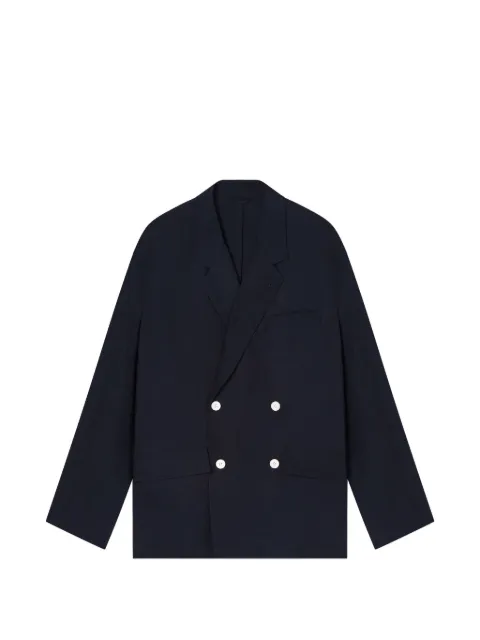 Emporio Armani linen-blend double-breasted jacket