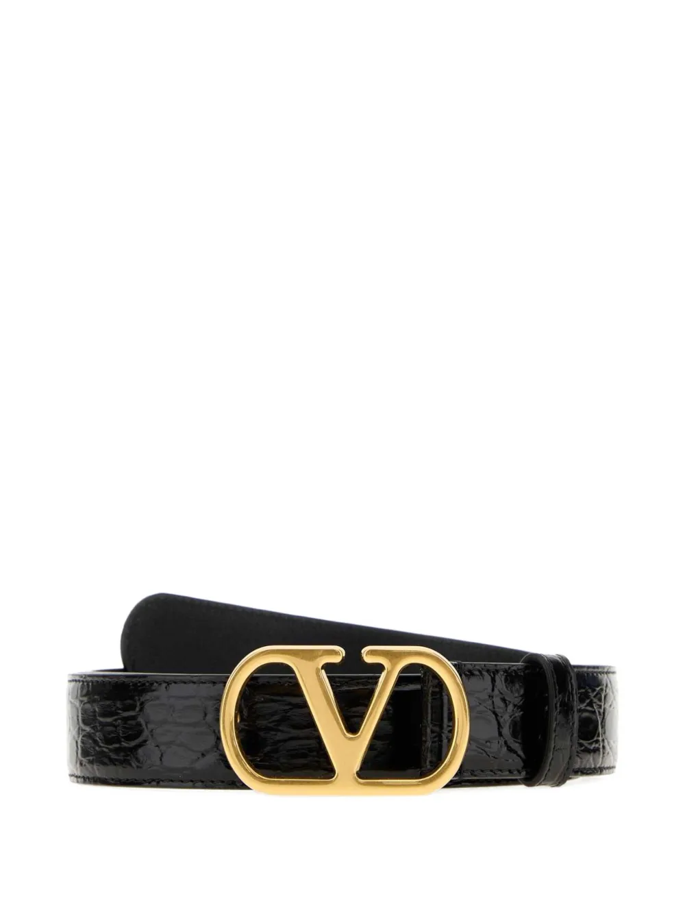 Valentino Garavani VLogo Signature croc-effect belt - Nero