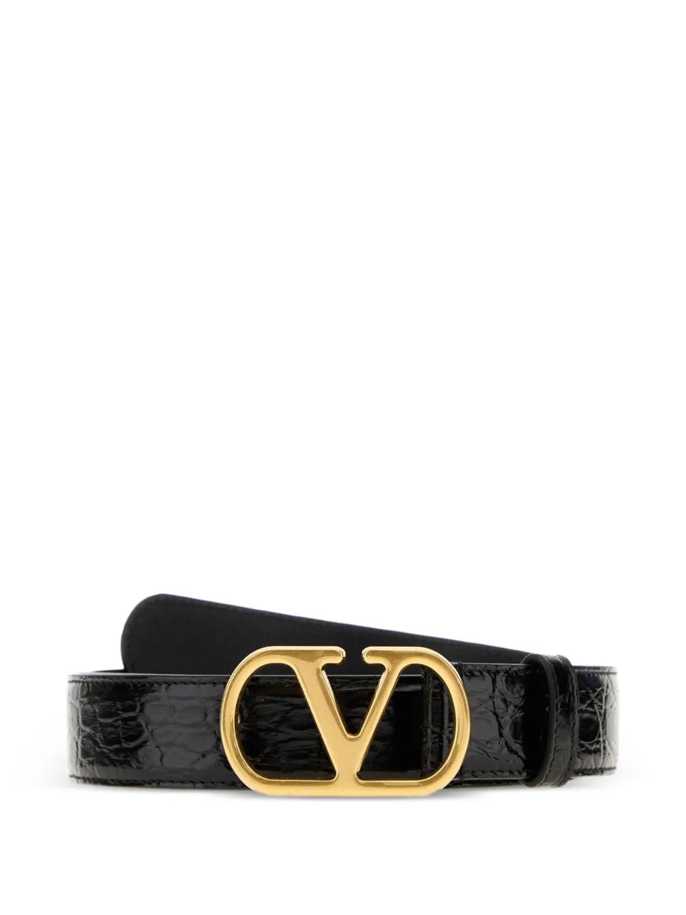 Valentino Garavani VLogo Signature croc-effect belt - Nero