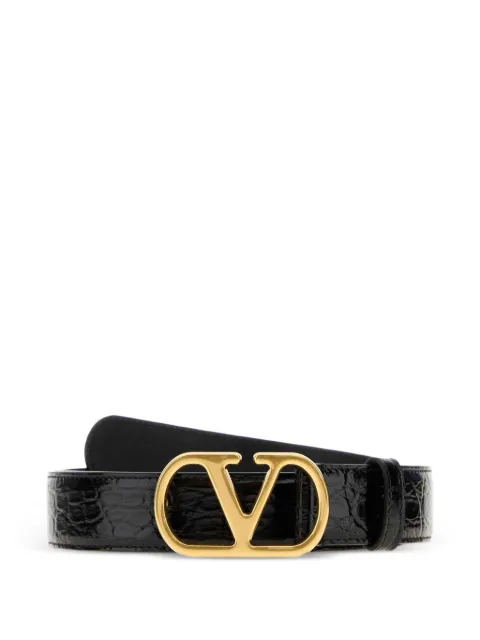 Valentino Garavani VLogo Signature croc-effect belt