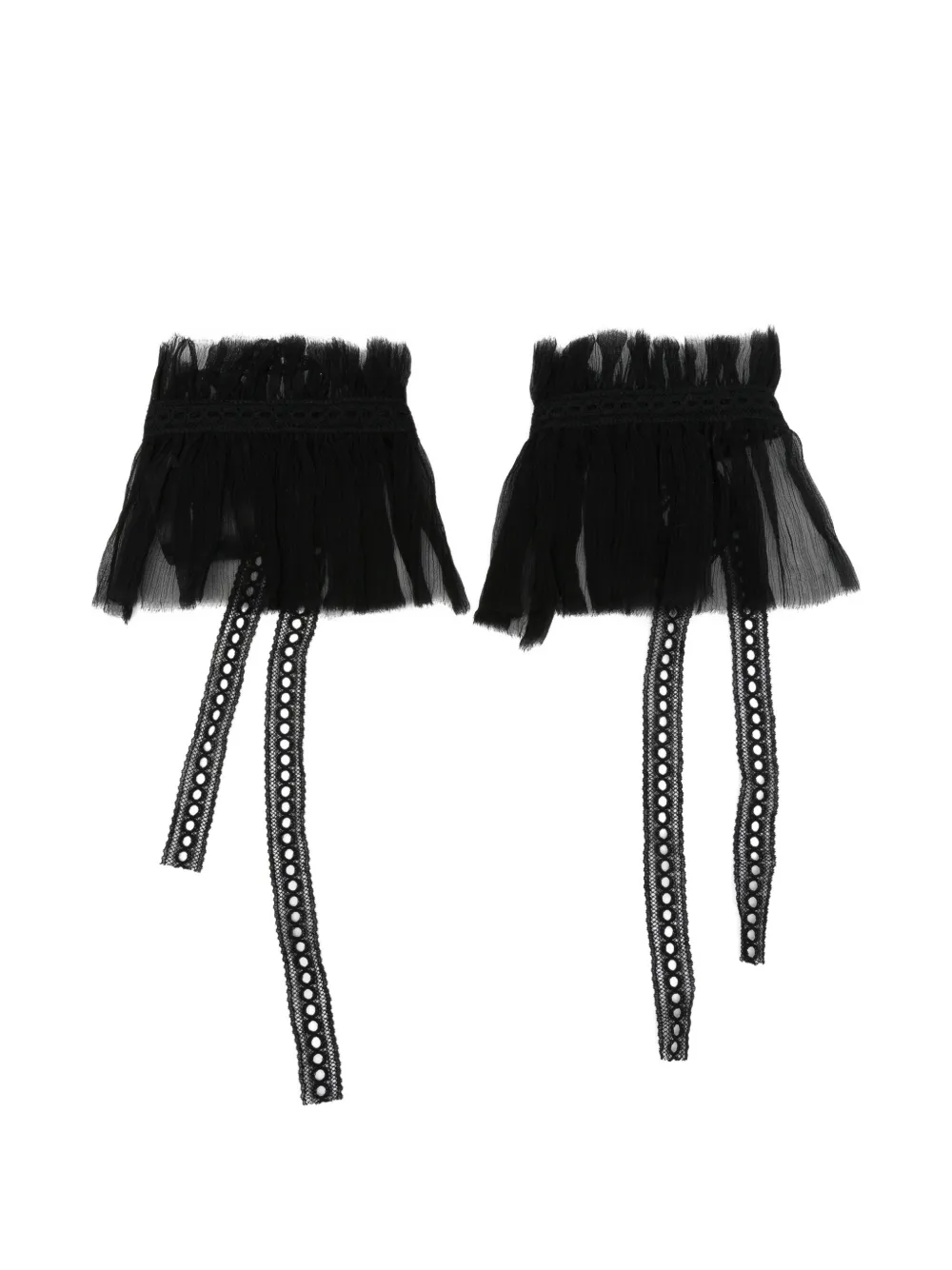 Ann Demeulemeester Polsini con ruches - Nero