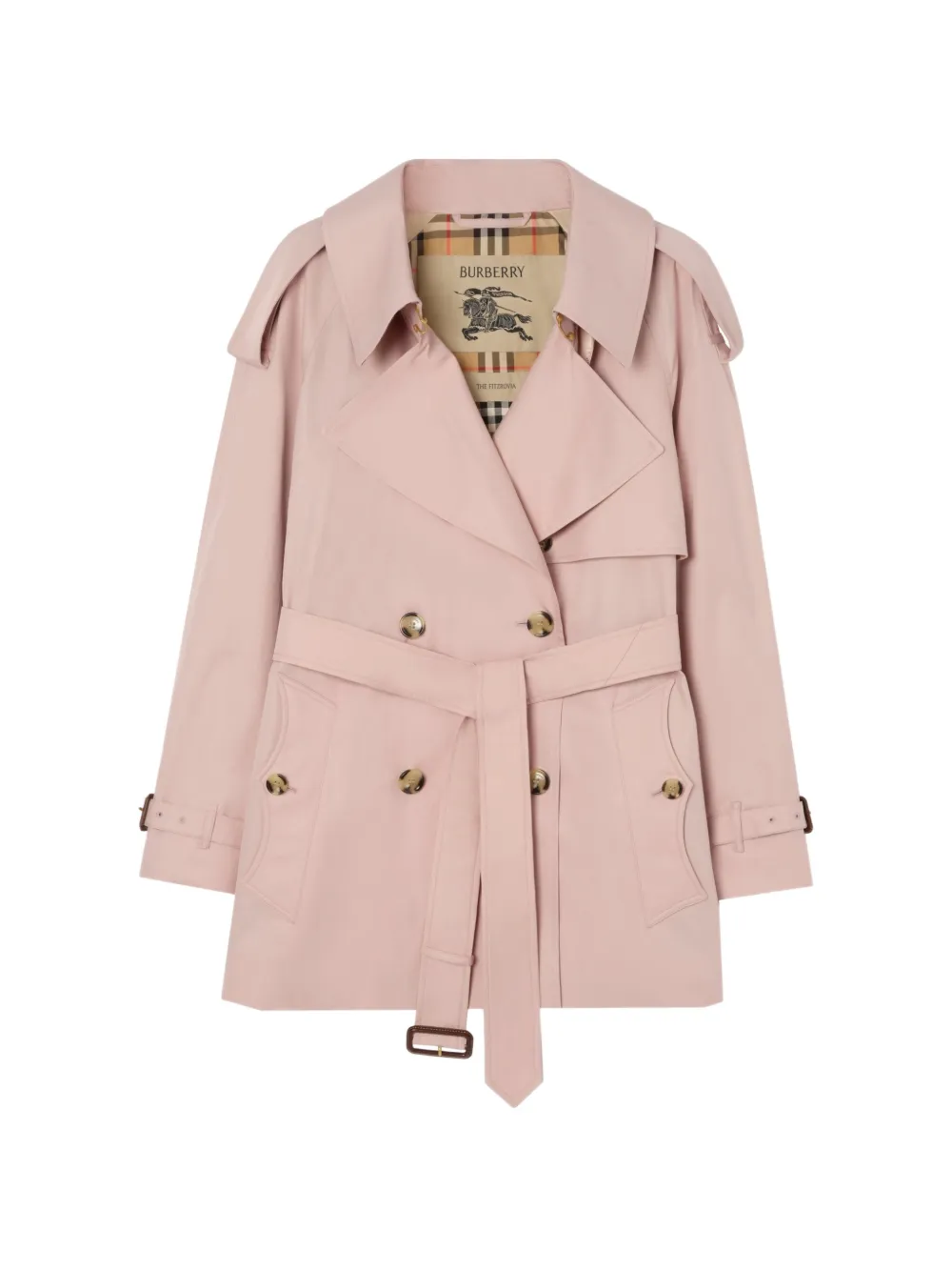 Burberry short tropical gabardine Fitzrovia trench coat - Rosa