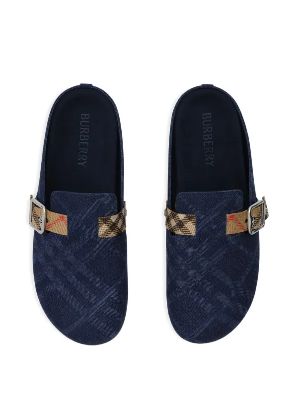 Burberry「バーバリー」 Burberry Check Denim Urchin Clogs | Blue | FARFETCH