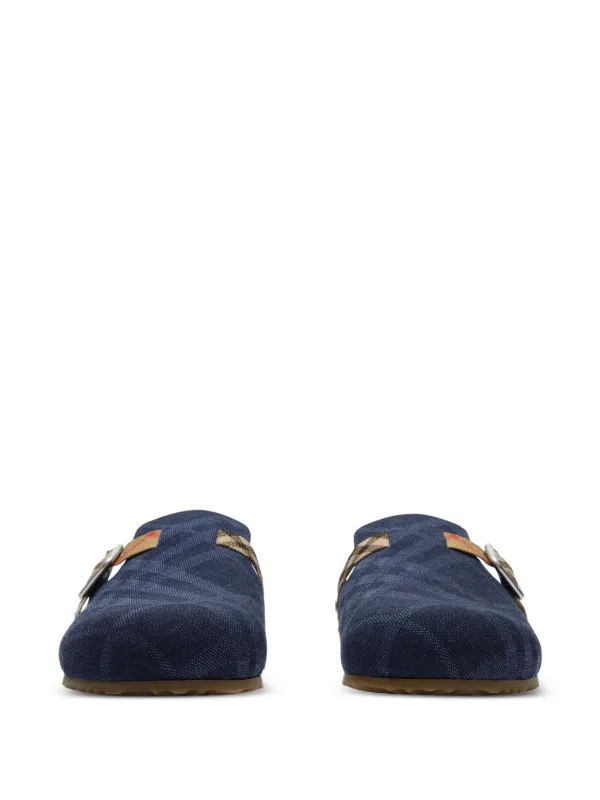 Burberry Check Denim Urchin Clogs | Blue | FARFETCH