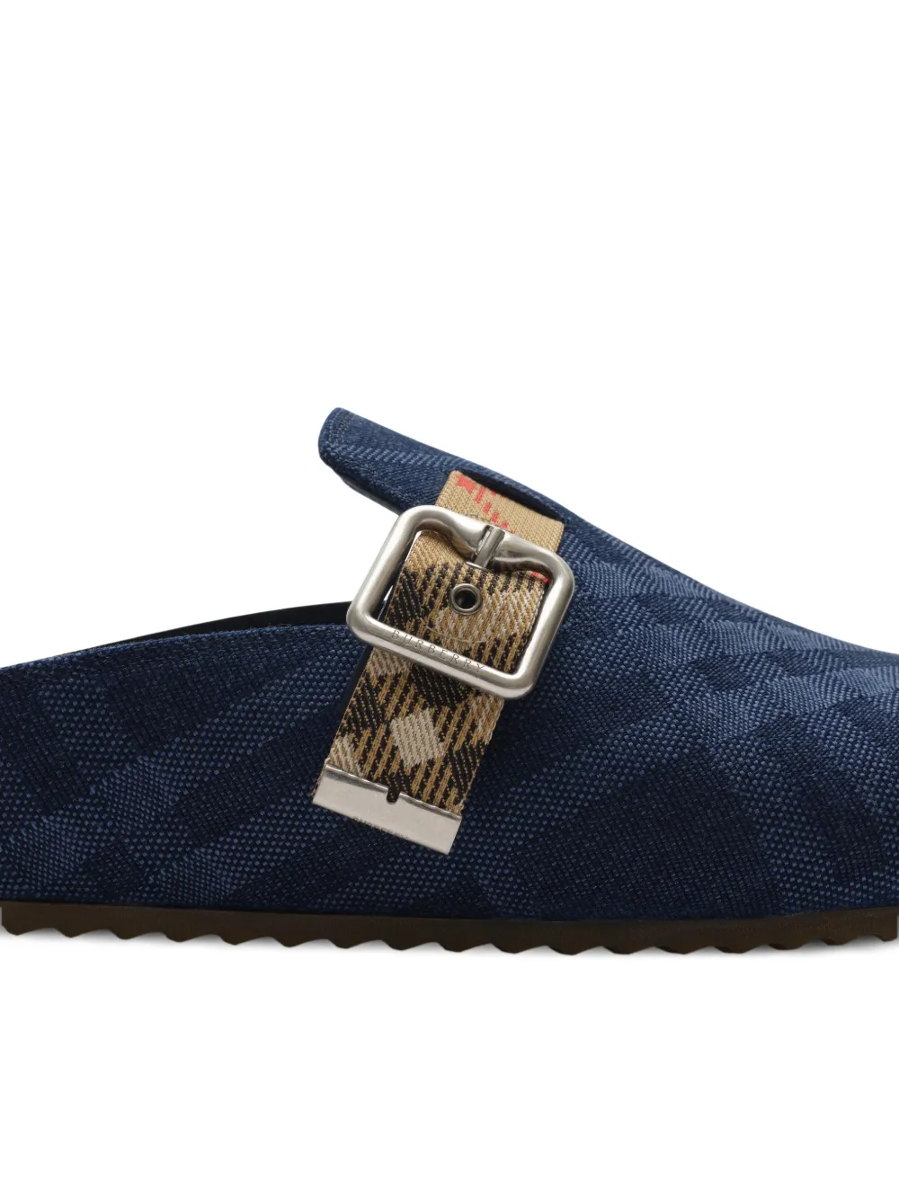 Burberry Check Denim Urchin Clogs | Blue | FARFETCH