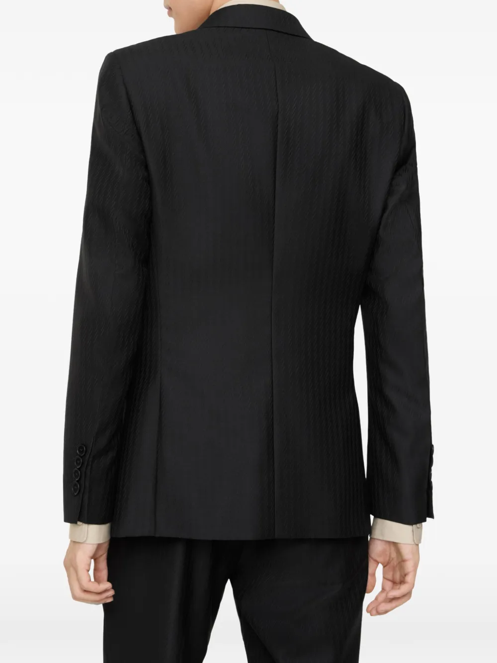 Burberry Gestreepte wollen blazer van mohairwol Zwart