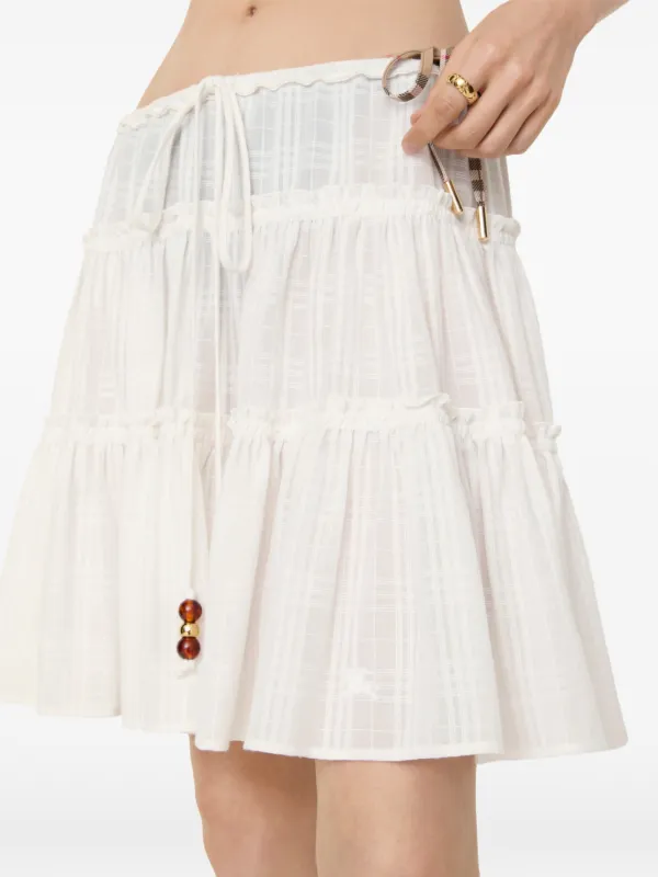 Burberry チェック コットンボイルスカート | ニュートラル | FARFETCH JP