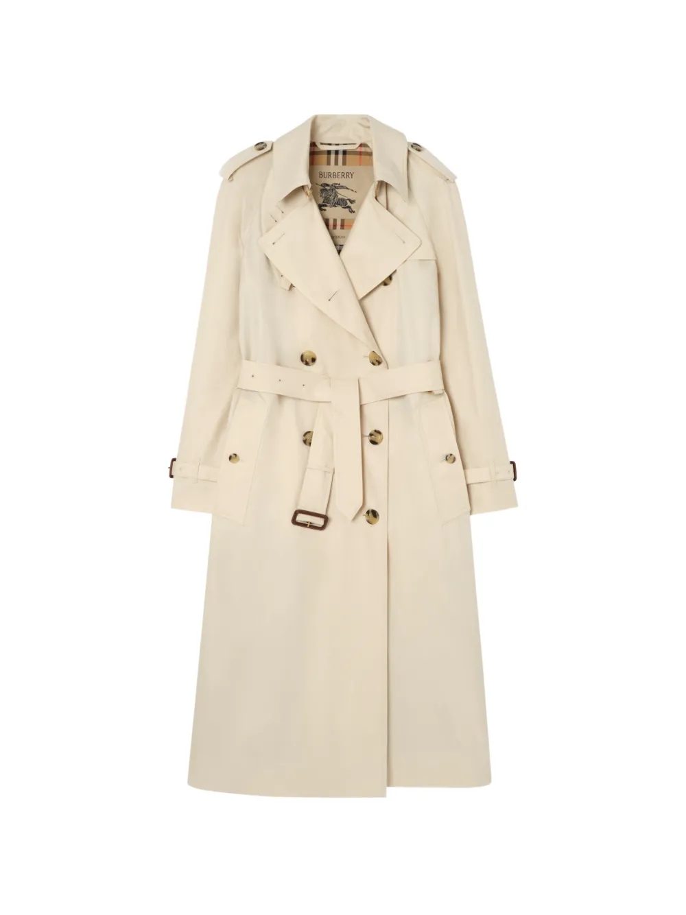 Burberry long tropical gabardine Waterloo trench coat - Toni neutri