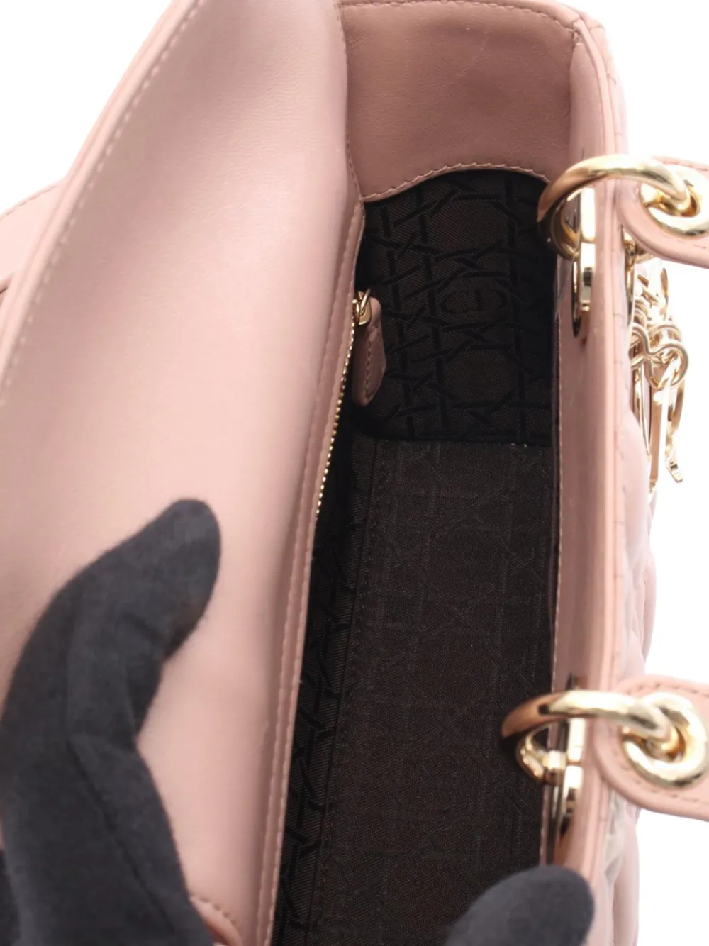 Christian Dior Pre-Owned 2010-2025 スモール ラムスキン カナージュ