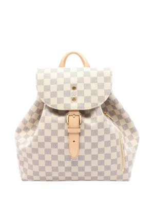 louis vuitton backpack damier azur Sperone It is trimmed with the houses signature natural leather LOUIS VUITTON Sperone Damier Azur