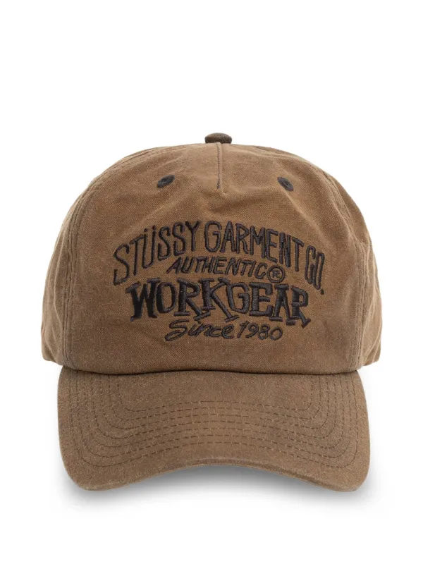 帽子 stussy MID-DEPTH WORKGEAR WAXED SNAPBACK Stüssy Mid-Depth Workgear Waxed Snapback キャップ | ブラウン