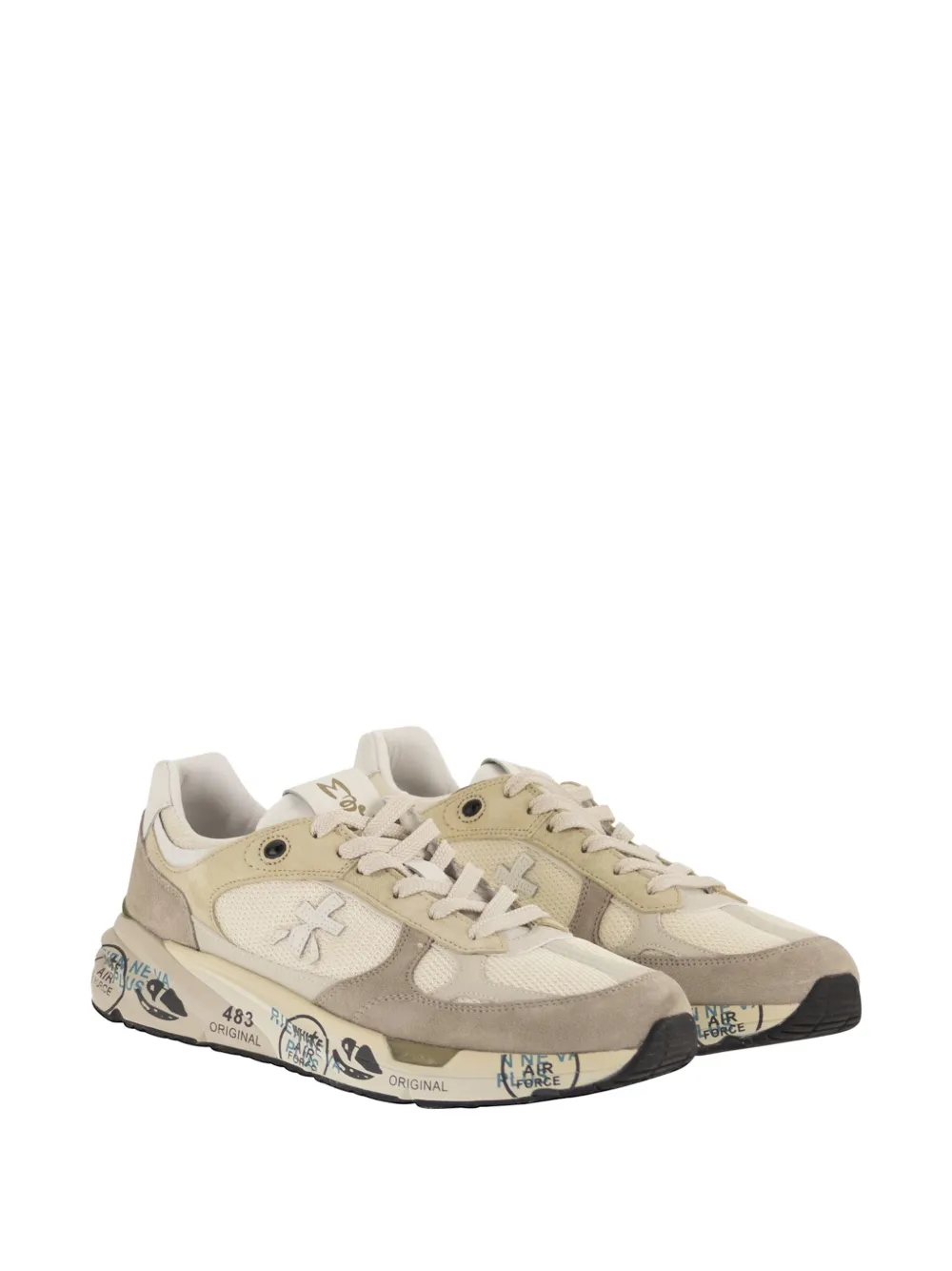 Premiata Mase 8018 suède sneakers met logo Beige
