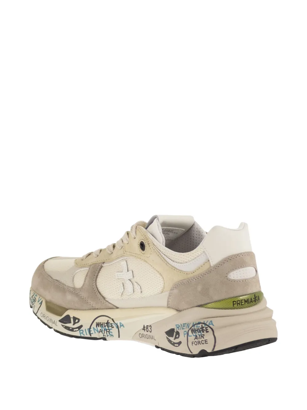 Premiata Mase 8018 suède sneakers met logo Beige