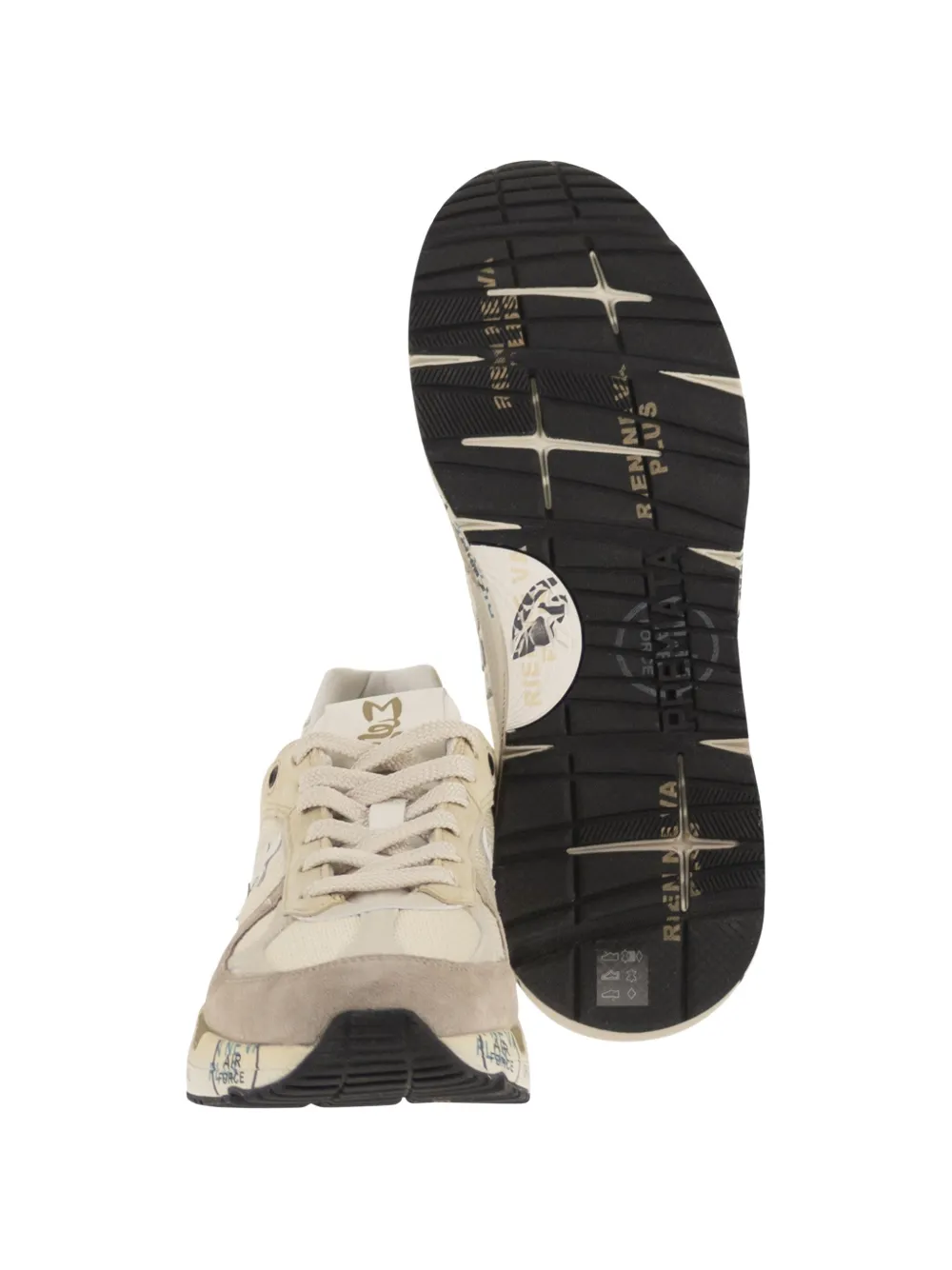 Premiata Mase 8018 suède sneakers met logo Beige
