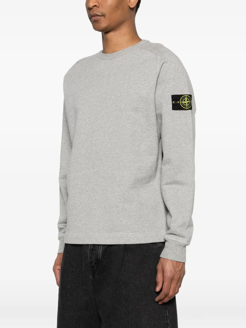 Stone Island 6100022 Melange fleece sweater Grijs