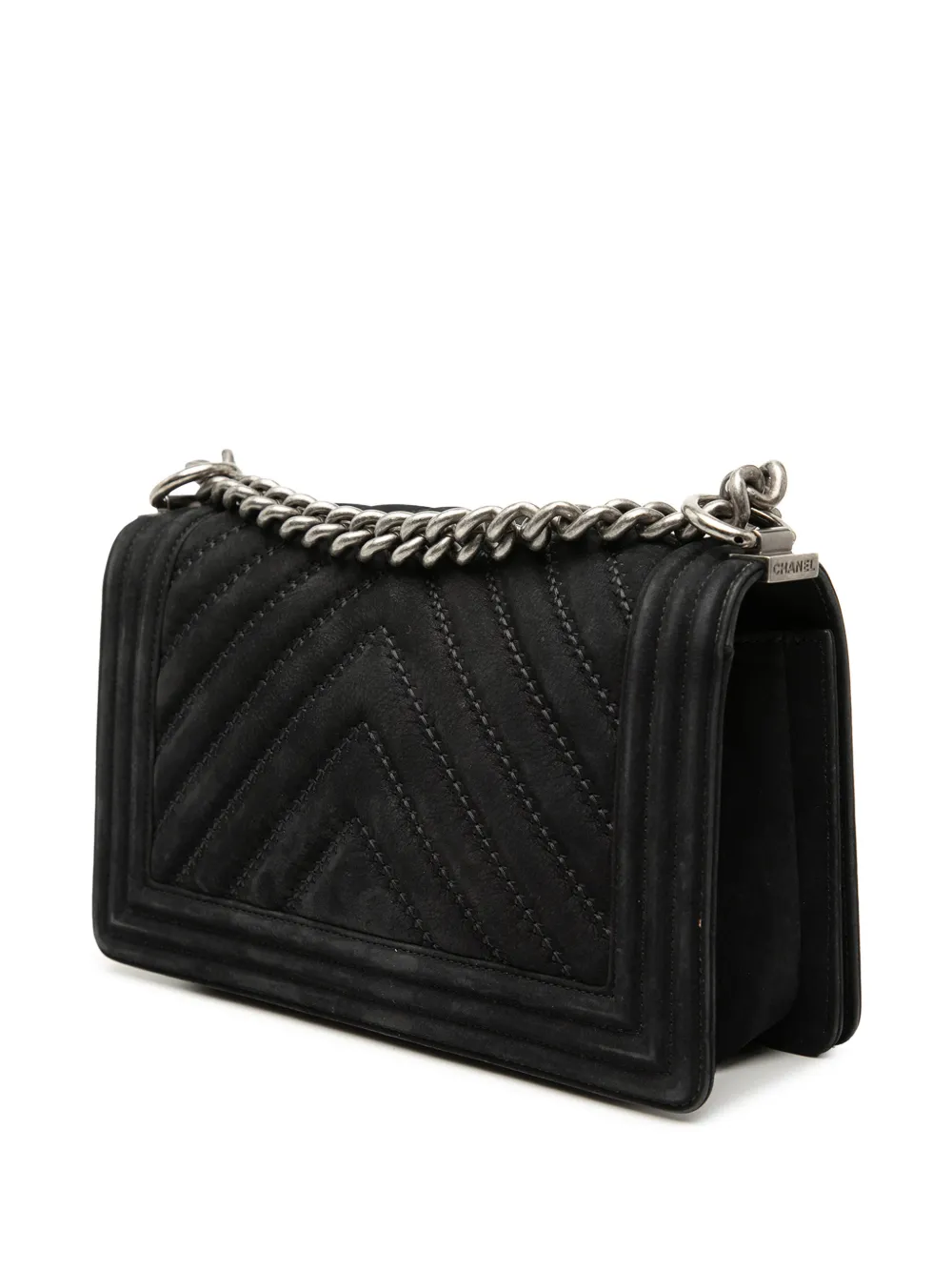 2016-2017 Old Medium Chevron Suede Boy Flap Crossbody Bag