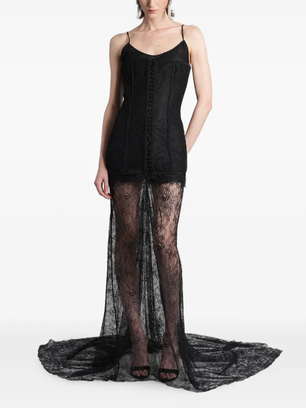 long black lace overlay dress Lace Overlay Holiday Maxi Dress