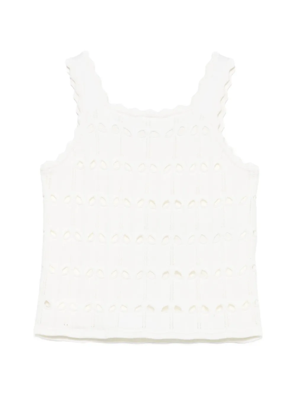 ZIMMERMANN Kids Awaken pointelle-knit scalloped-edge top - Toni neutri