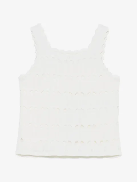 ZIMMERMANN Kids Awaken Oberteil aus Pointelle-Strick mit Wellensaum