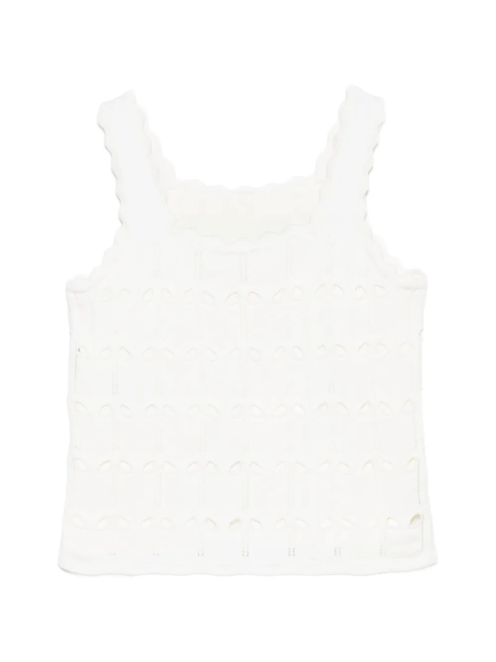 ZIMMERMANN Kids Awaken pointelle top met gewelfde afwerking Beige