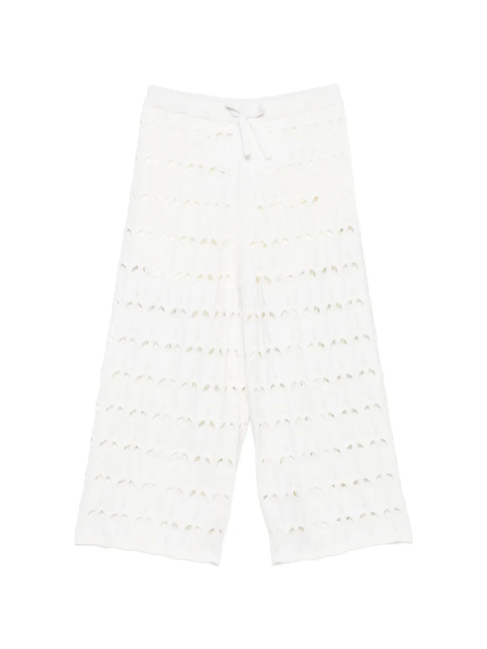 ZIMMERMANN Kids Awaken eyelet-detail drawstring trousers - Bianco