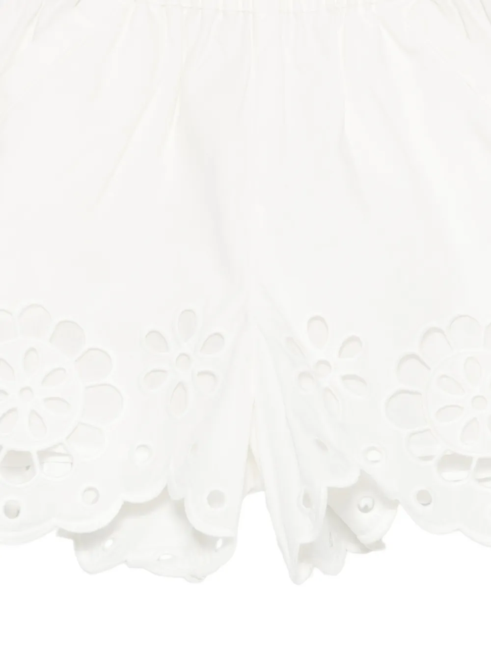 ZIMMERMANN Kids Awaken gewelfde broderie anglaise shorts Wit