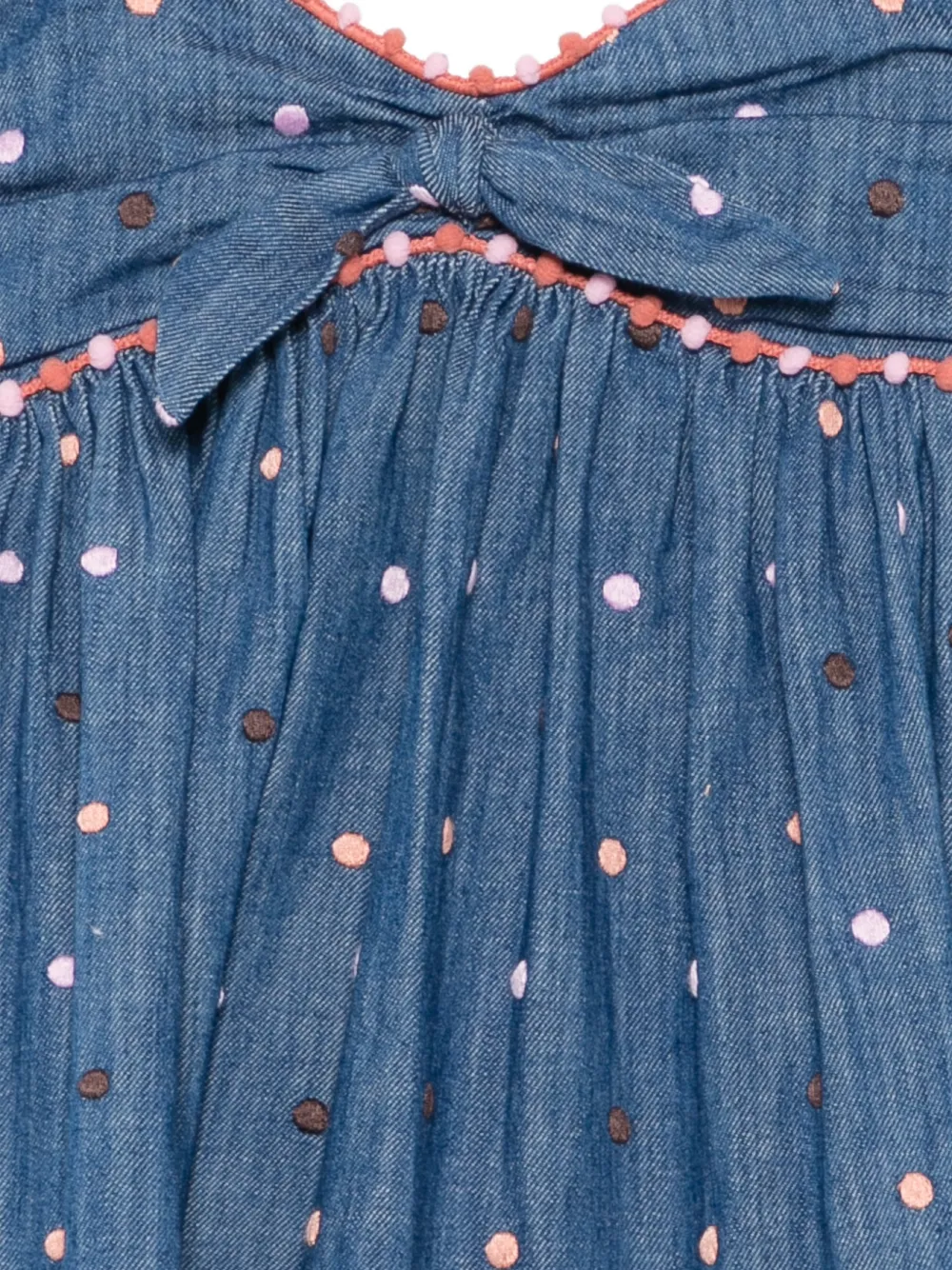 ZIMMERMANN Kids Awaken jurk met pompon en stippen Blauw