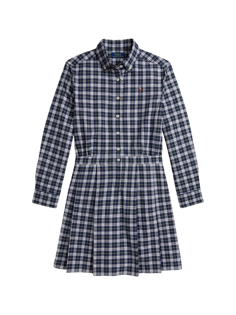 POLO RALPH LAUREN KIDS Abito plissettato a quadri - Blu