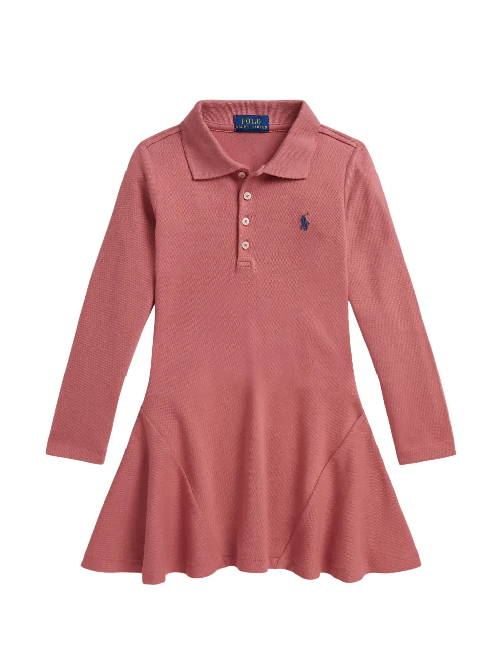 POLO RALPH LAUREN KIDS robe façon polo en résille stretch - Rose