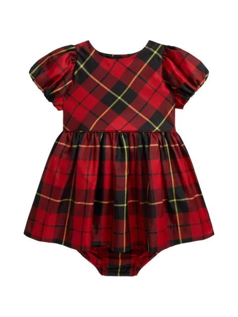 POLO RALPH LAUREN KIDS vestido y bloomer de tafetán con mangas farol
