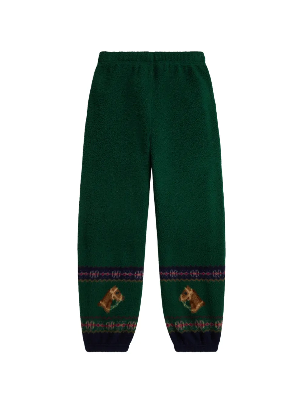 POLO RALPH LAUREN KIDS Horsey Fair Isle intarsia trainingsbroek met fleece-textuur Groen