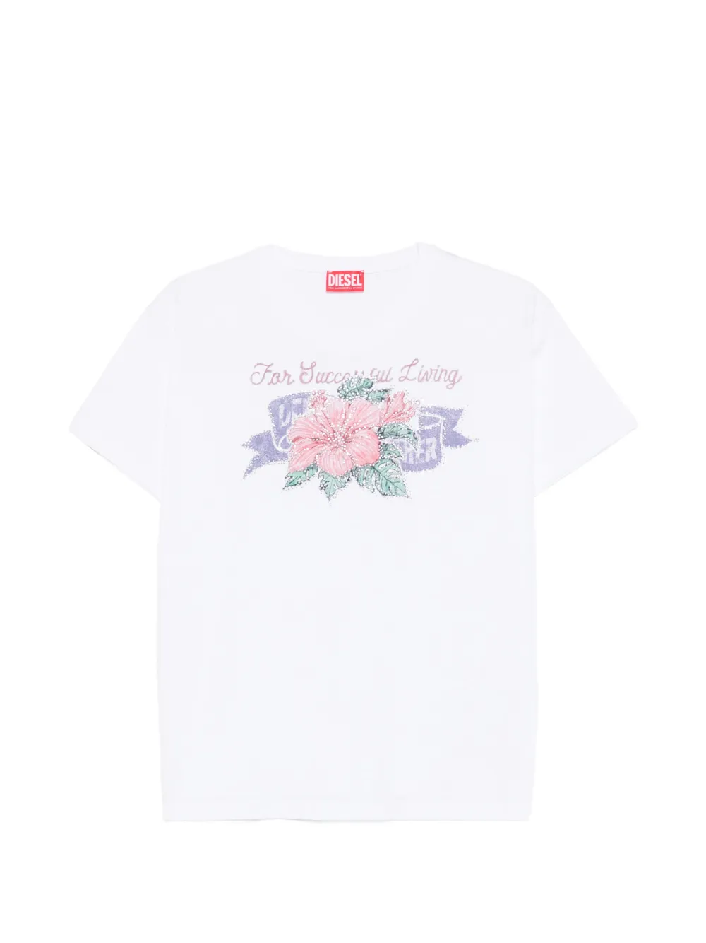 Diesel floral graphic T-shirt - Bianco