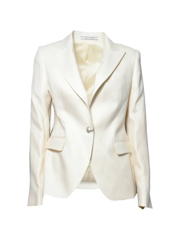 Tagliatore Peak-lapel Single-breasted Blazer in Neutrals