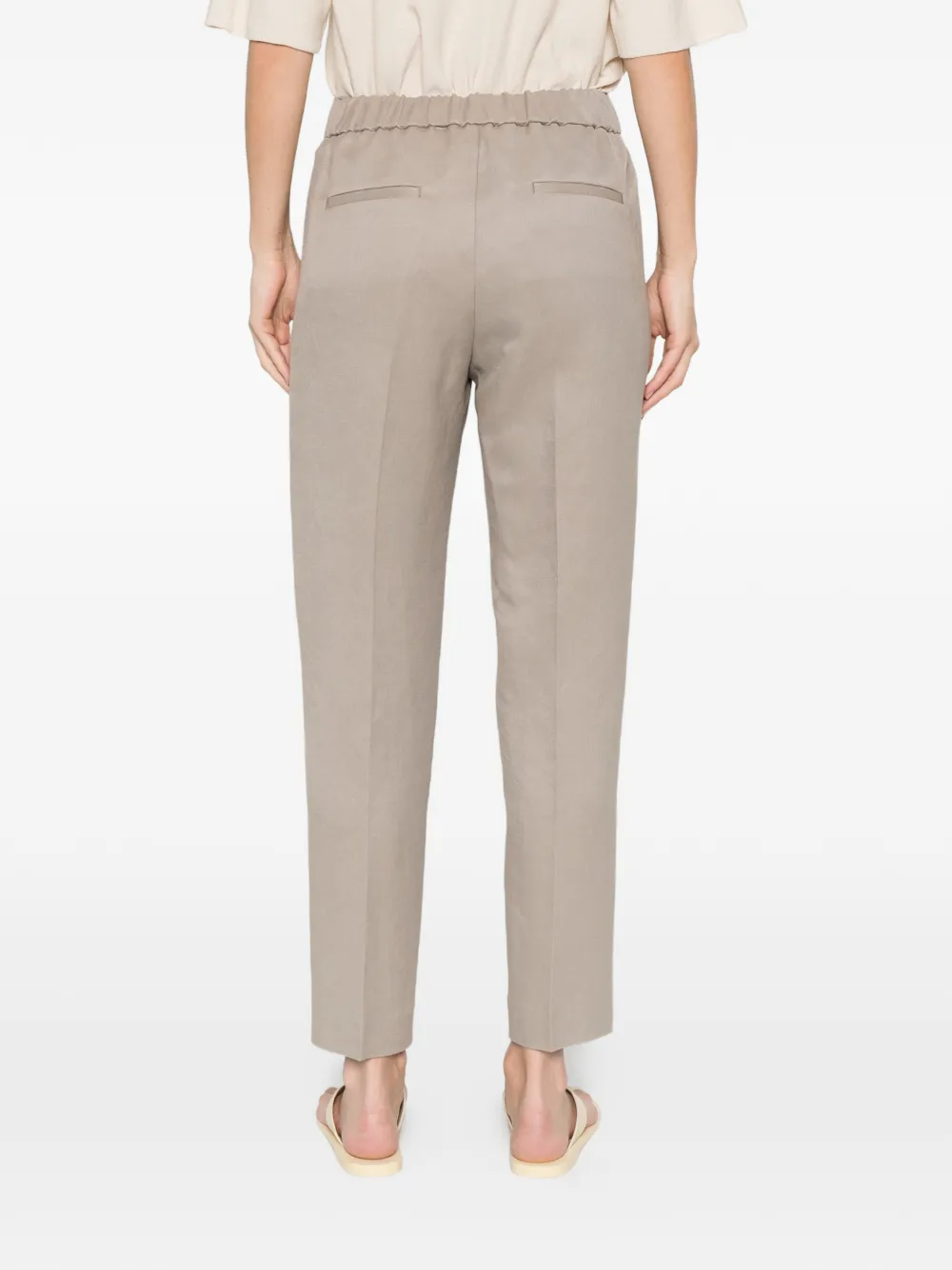 Peserico Broek met elastische tailleband Bruin