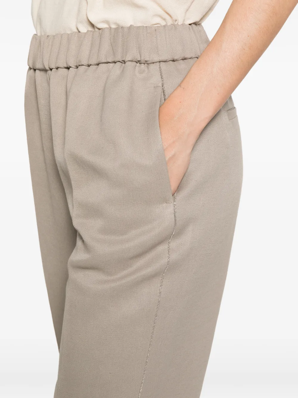 Peserico Broek met elastische tailleband Bruin