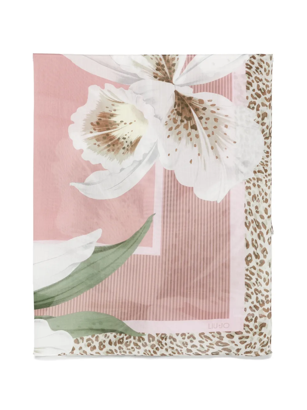 LIU JO floral animal printed scarf - Rosa