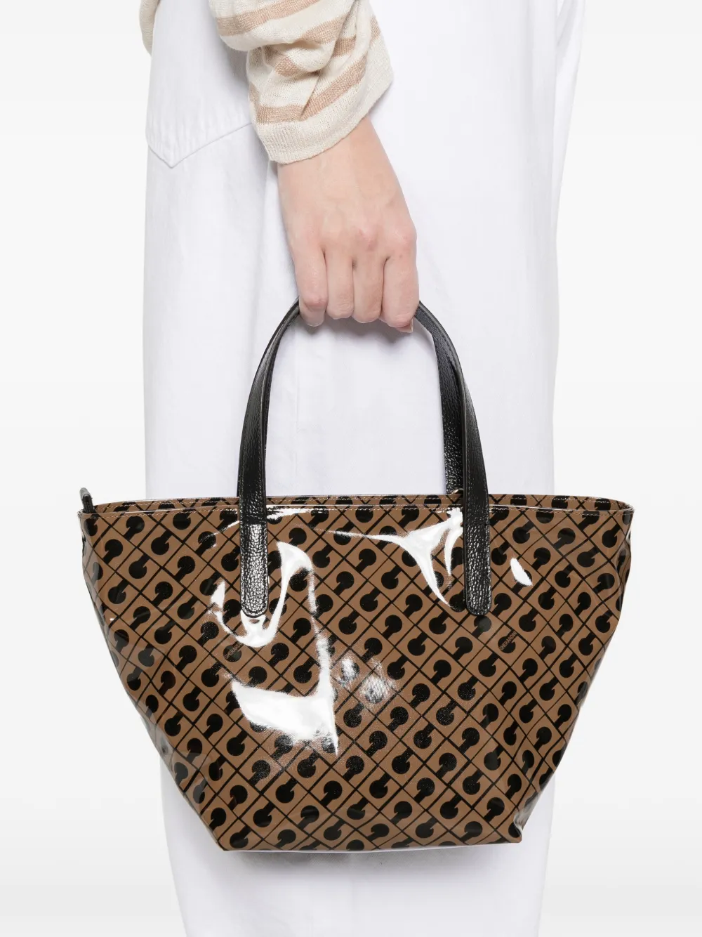  Gherardini Small Patterned Tote Bag - Brown 