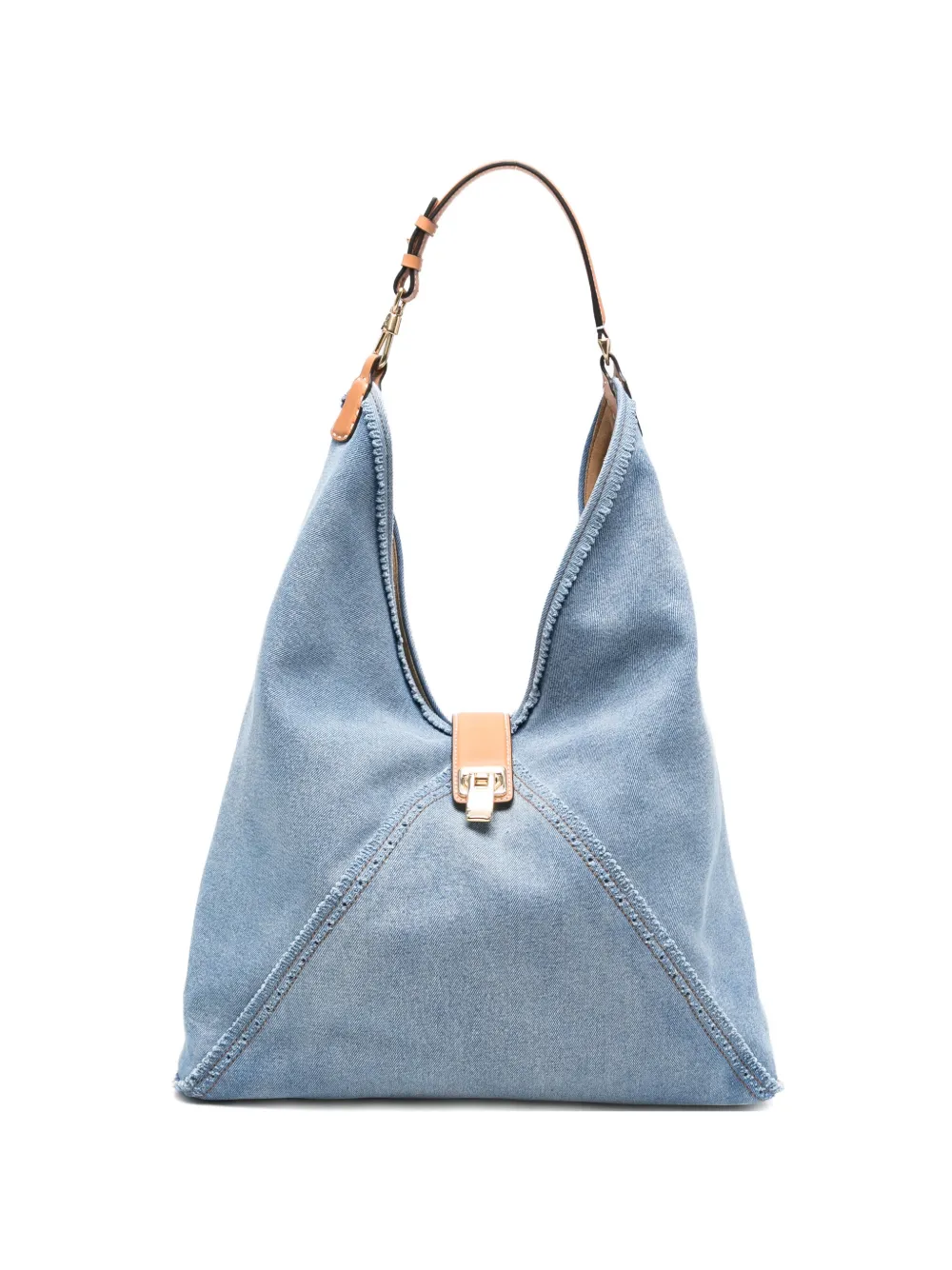 Ermanno Scervino large denim shoulder bag - Blu