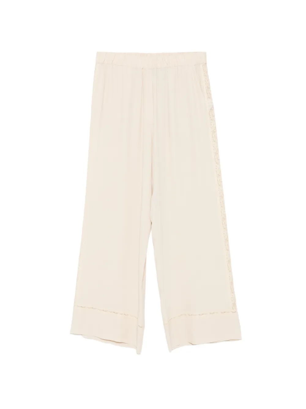Semicouture Elle broek met kanten afwerking Beige