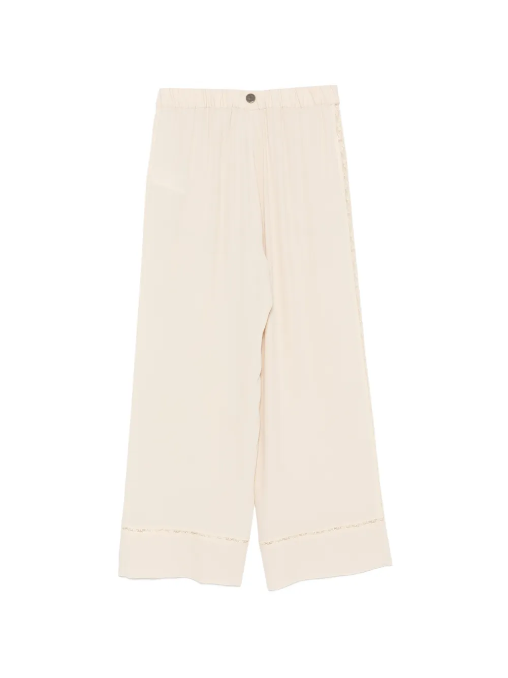 Semicouture Elle lace-trim trousers - Toni neutri