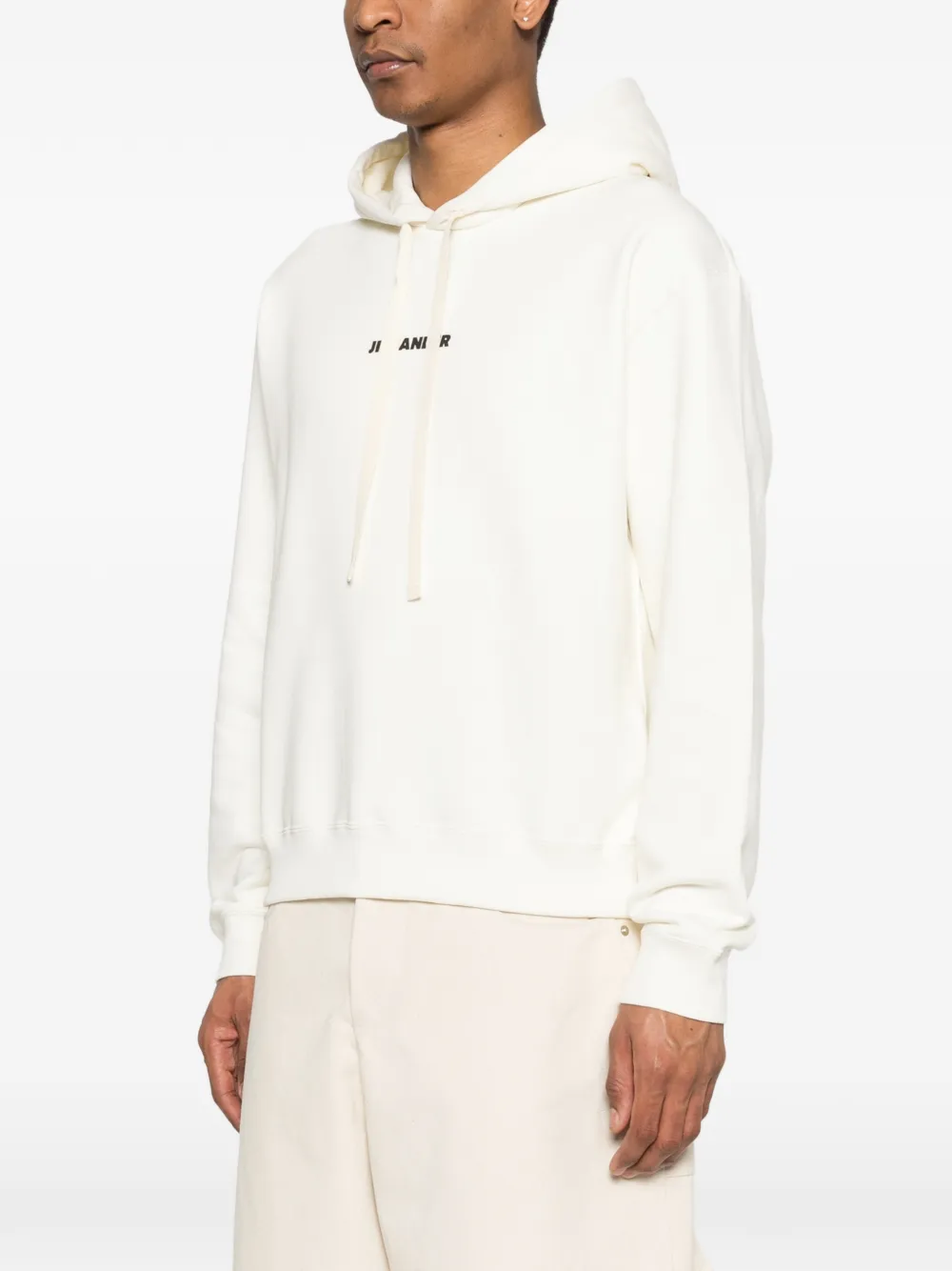 Jil Sander Hoodie met logoprint Beige