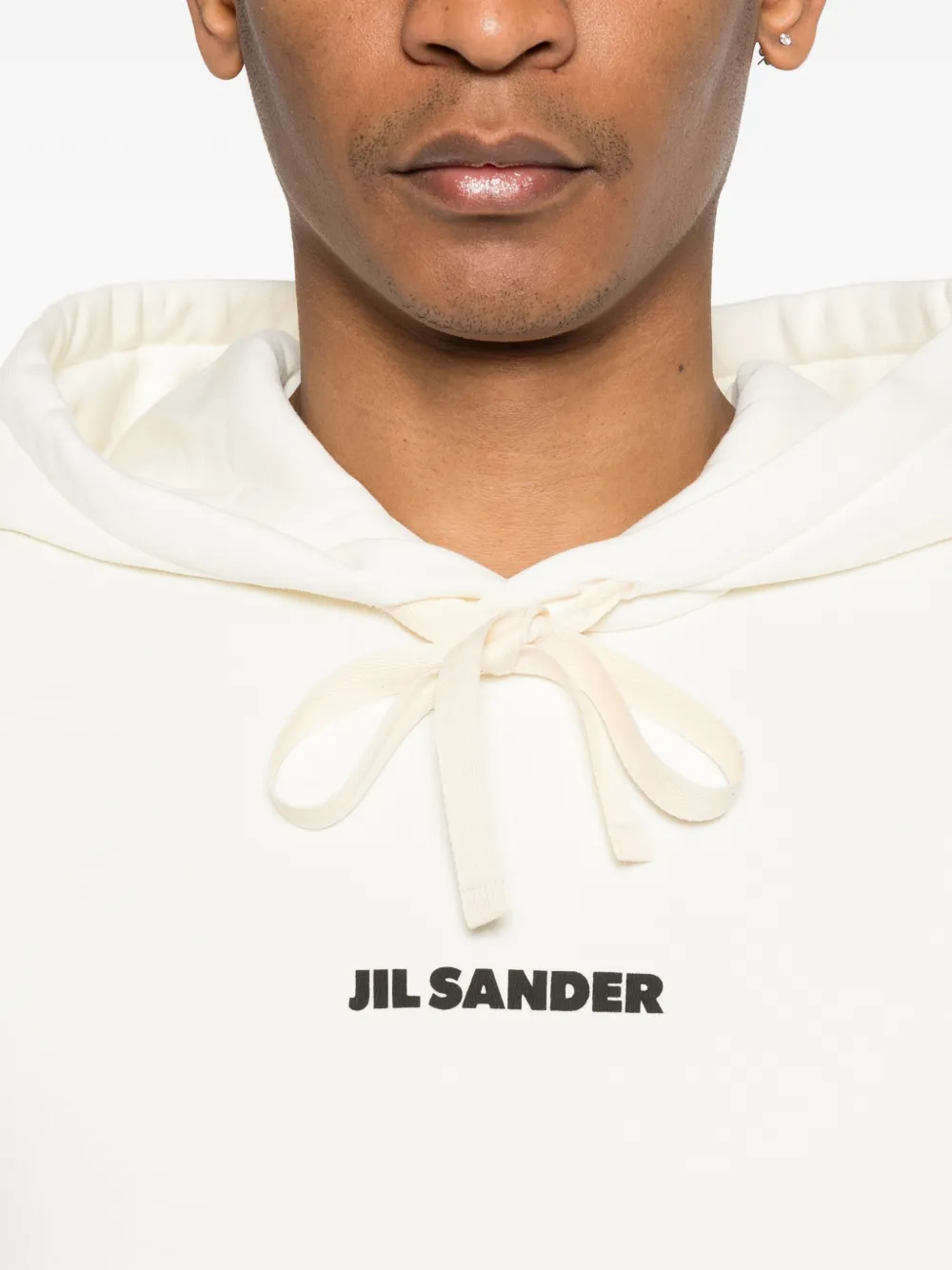 Jil Sander Hoodie met logoprint Beige