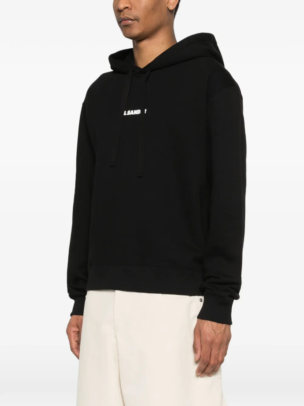 Jil Sander Hoodie met logoprint Zwart